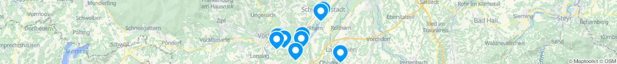 Kartenansicht für Apotheken-Notdienste in der Nähe von Attnang-Puchheim (Vöcklabruck, Oberösterreich)